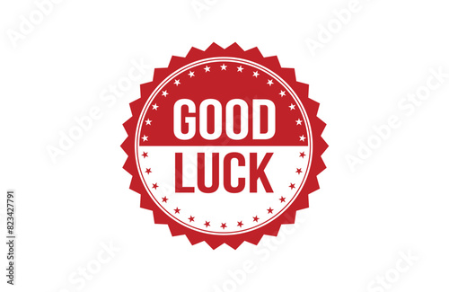 Good luck red ribbon label banner.