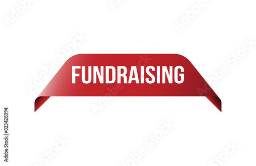 Red banner fundraising on white background.