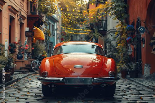 car vintage vehicle automobile old transportation auto retro street classic driving city road travel red cuba antique style luxury