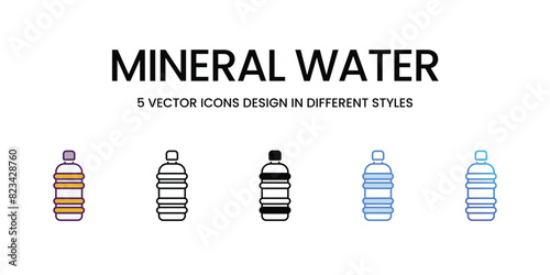 Mineral Water Icons different style vector stock illustration