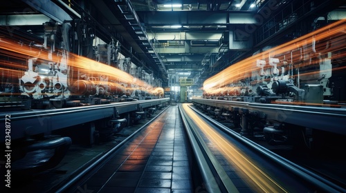 dynamism blurred factory interior © vectorwin