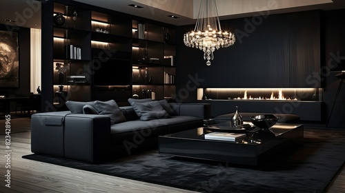 monochrome black interior design