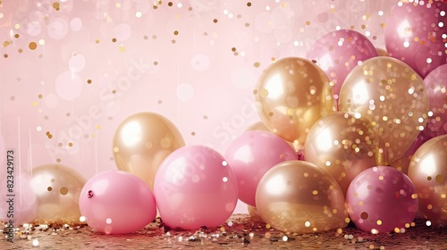 party pink and gold glitter background