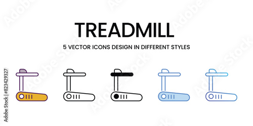 Treadmill  Icons different style vector stock illustration