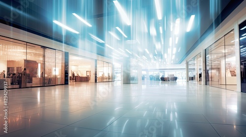 lighting blurred mall interior