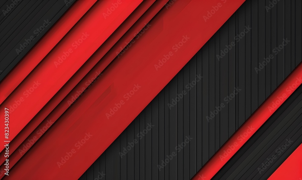 Obraz premium Modern Red and Black Diagonal Lines Background