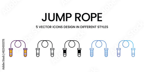 Jump Rope Icons different style vector stock illustration