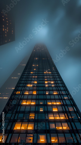 Wallpaper Mural A tall building in the fog Torontodigital.ca