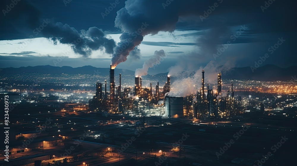 plumes oil refinery smoke