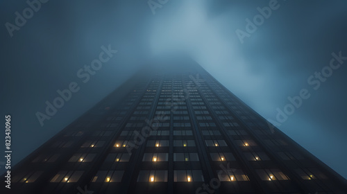 Wallpaper Mural A tall building in the fog Torontodigital.ca