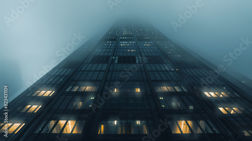 Wallpaper Mural A tall building in the fog Torontodigital.ca