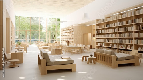 minimalist library interior