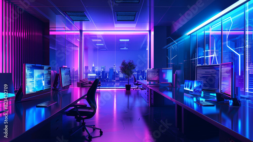 modern tech company office background 