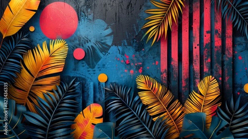 Colourful abstract illustration  inspired wallpaper