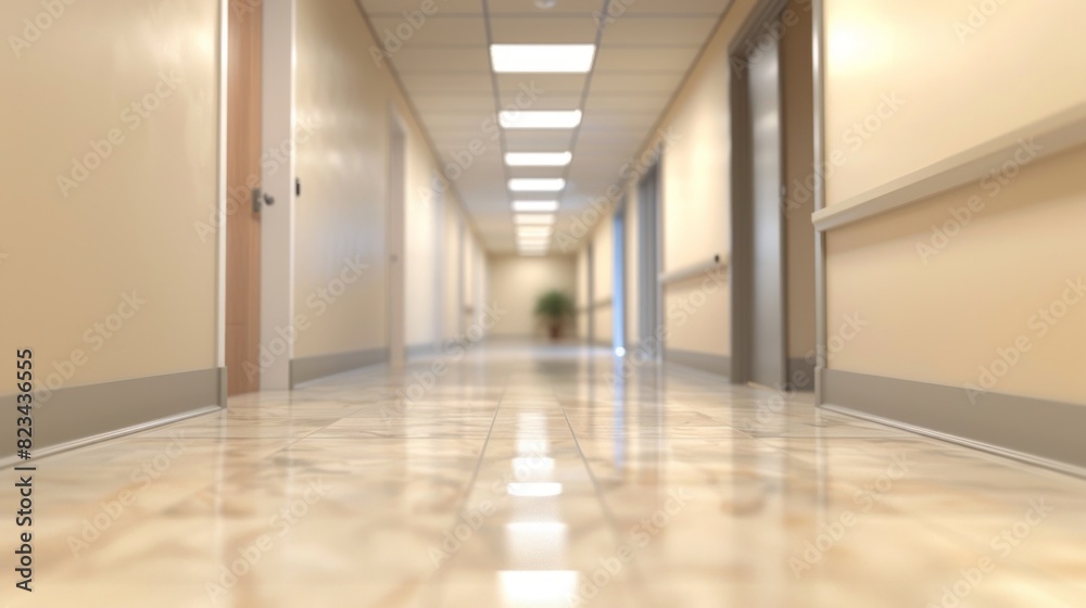 Blurry hospital hallway background