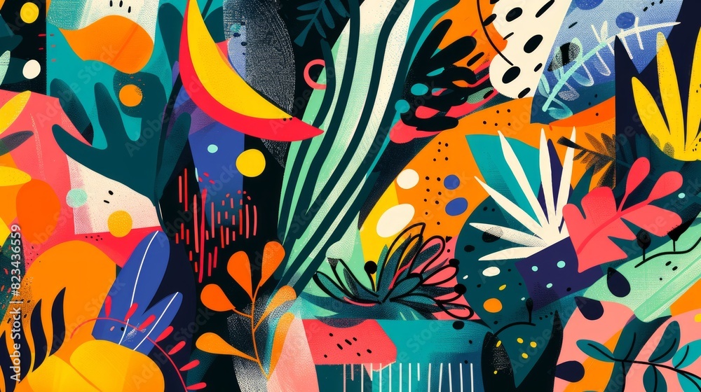 Fototapeta premium Colourful abstract illustration, inspired wallpaper