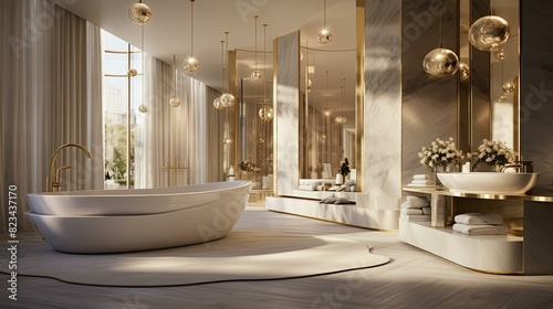 luxurious blurred interior design presentation photo