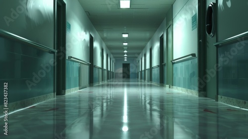 Blurry hospital hallway background