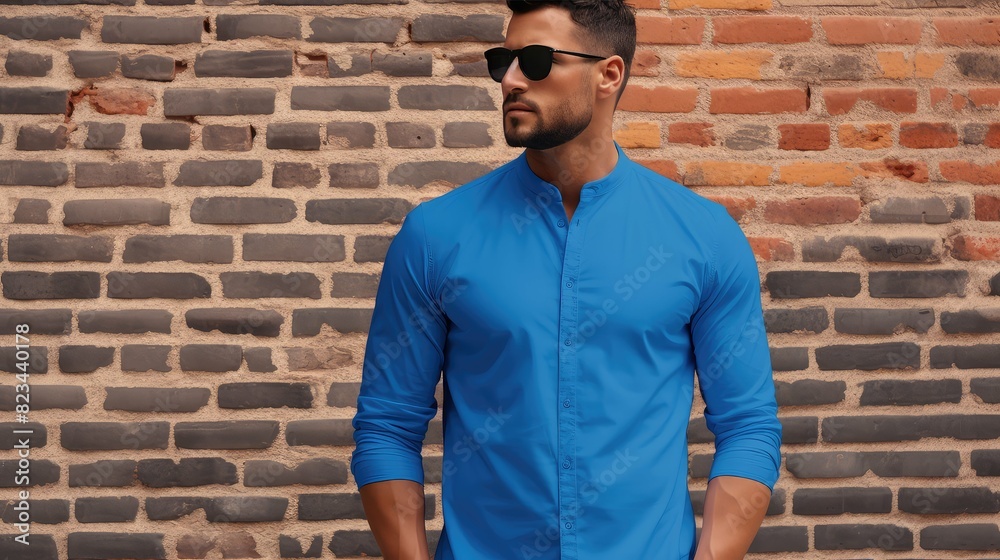 male blue shirt mockup