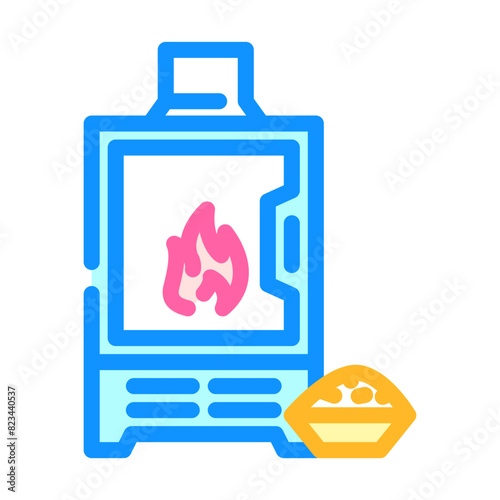 stove wood pellets color icon vector. stove wood pellets sign. isolated symbol illustration