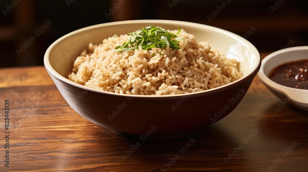 soy bowl of cooked brown rice soy bowl of cooked brown rice