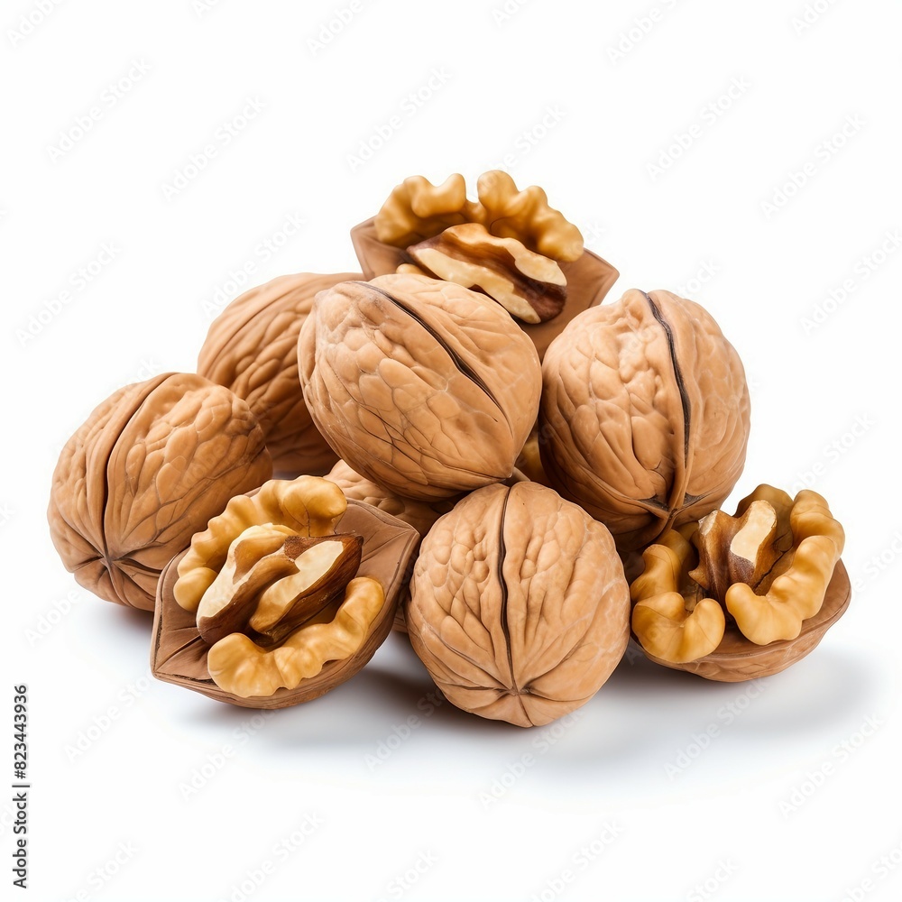 walnuts on a white background walnuts on a white background