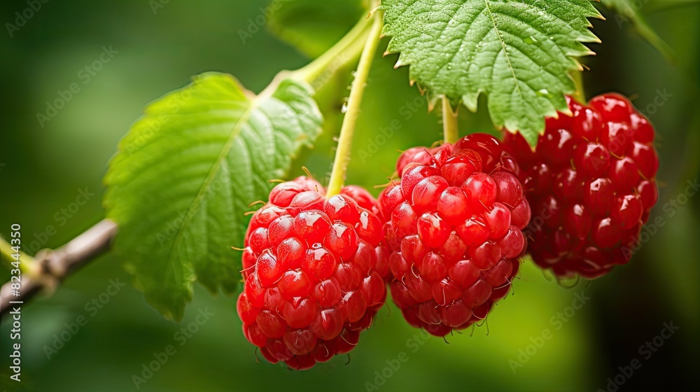 leaves berries raspberry fruit leaves berries raspberry fruit