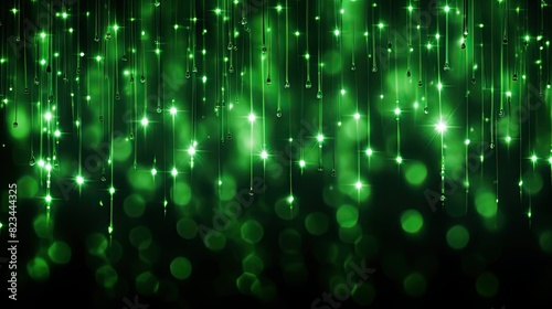 festive green lights background