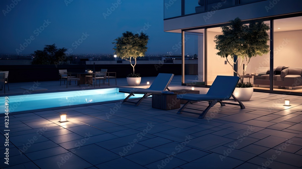 Fototapeta premium modern patio lights at night