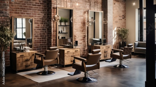 rustic salon interior photo