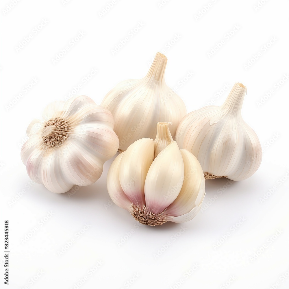 garlic isolated on white background garlic isolated on white background