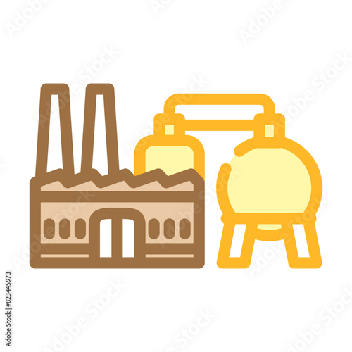 power station wood pellets color icon vector. power station wood pellets sign. isolated symbol illustration
