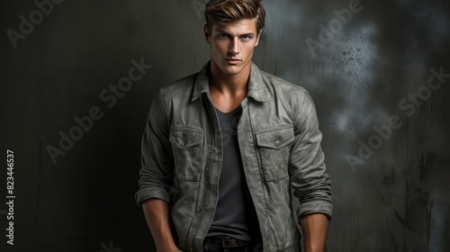 jeans ash grey shirt photo