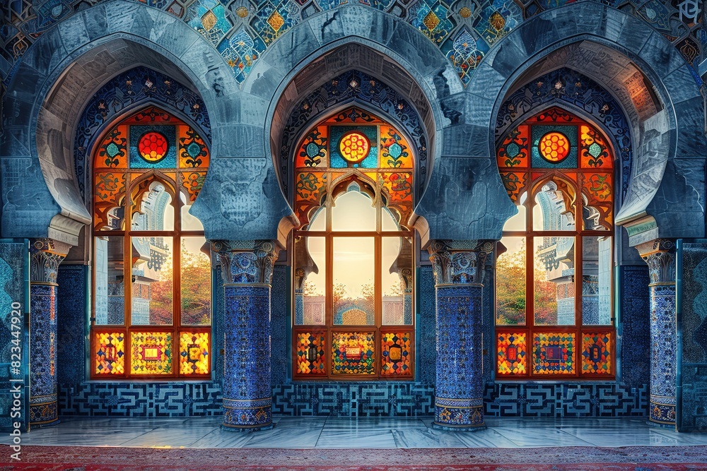 Obraz premium architecture travel landmark building religion muslim mosque religious art persia iran mosaic ancient heritage