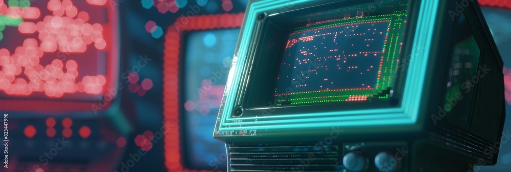 Video of an 8-bit game on a TV screen reminiscent of the Eighties ...