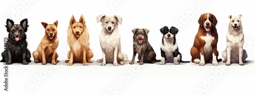 Cute Dogs Isolated on White Backgruond