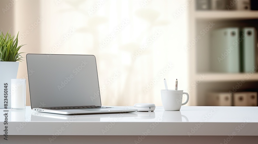 sleek blurred interior home office desk sleek blurred interior home office desk