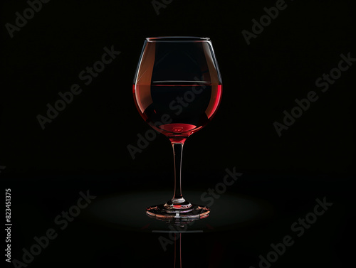 Red wine pouring into glass.Generative AI