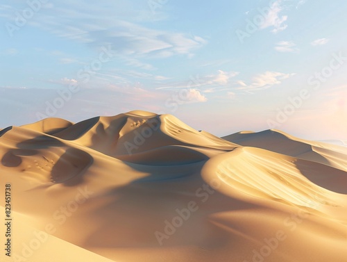 a sand dunes in the desert photo