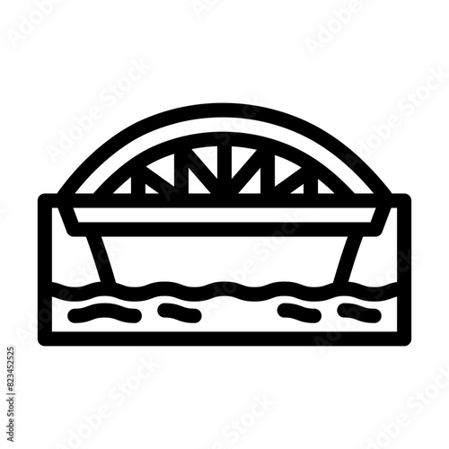 bowstring bridge line icon vector. bowstring bridge sign. isolated contour symbol black illustration