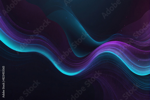 Abstract Futuristic Blue and Purple Wavy Background. Made with Generative AI Technology photo