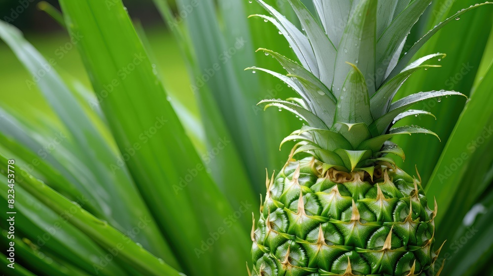 Fototapeta premium tropical green pineapple fruit