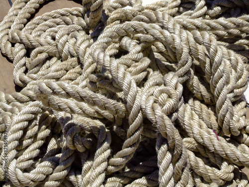 Close up of naval sisal rope.