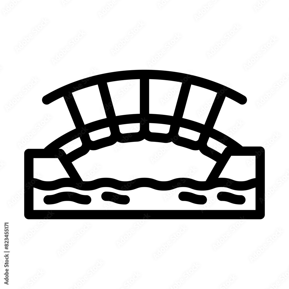 wooden bridge line icon vector. wooden bridge sign. isolated contour symbol black illustration wooden bridge line icon vector. wooden bridge sign. isolated contour symbol black illustration
