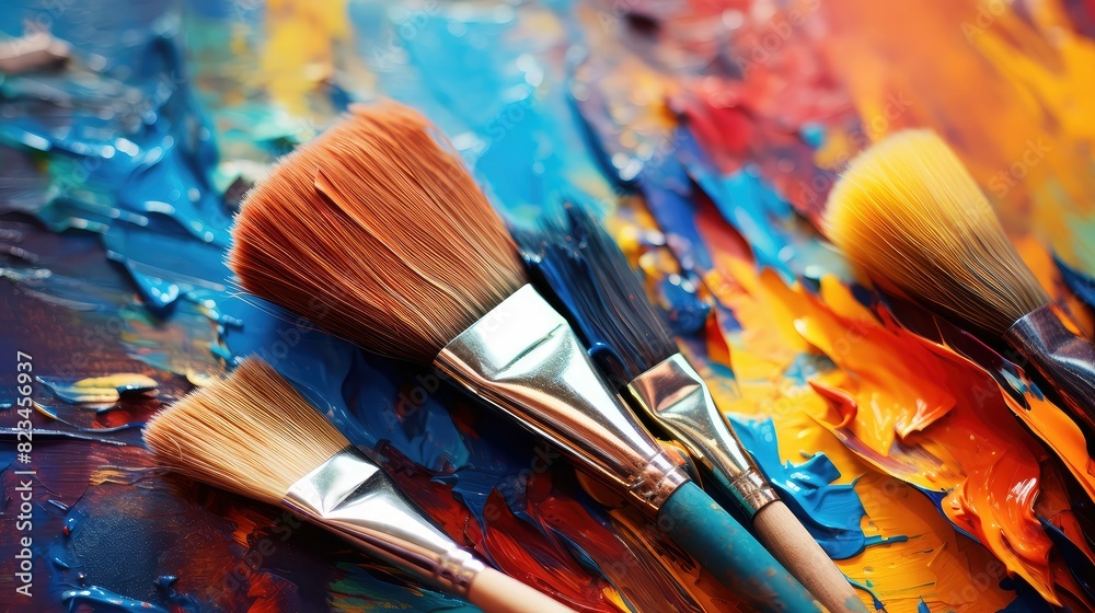 Obraz premium artist brushes oil paint