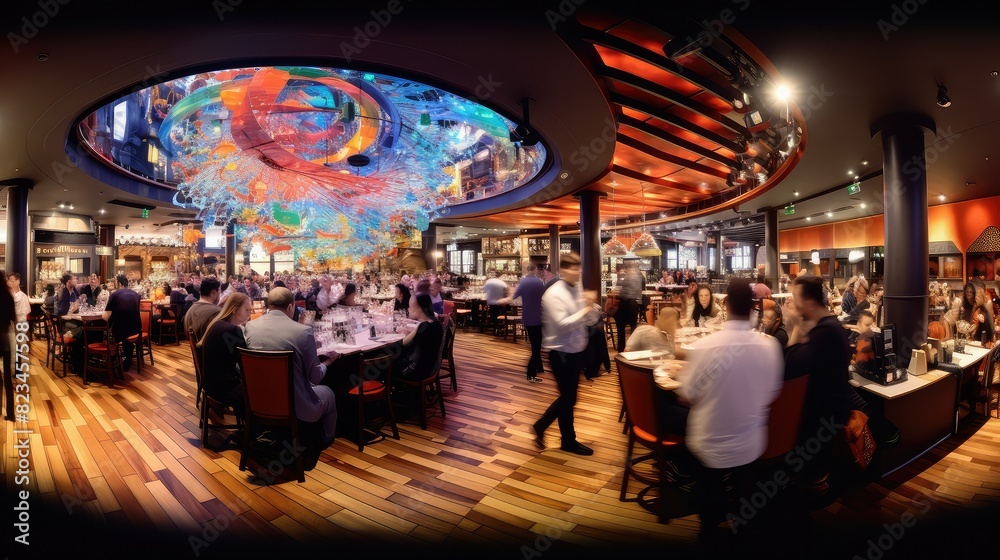 restaurant blurred 360 interior