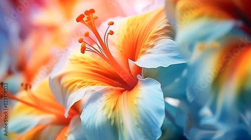 Abstract blurred slide background,Tropical flower close-up,