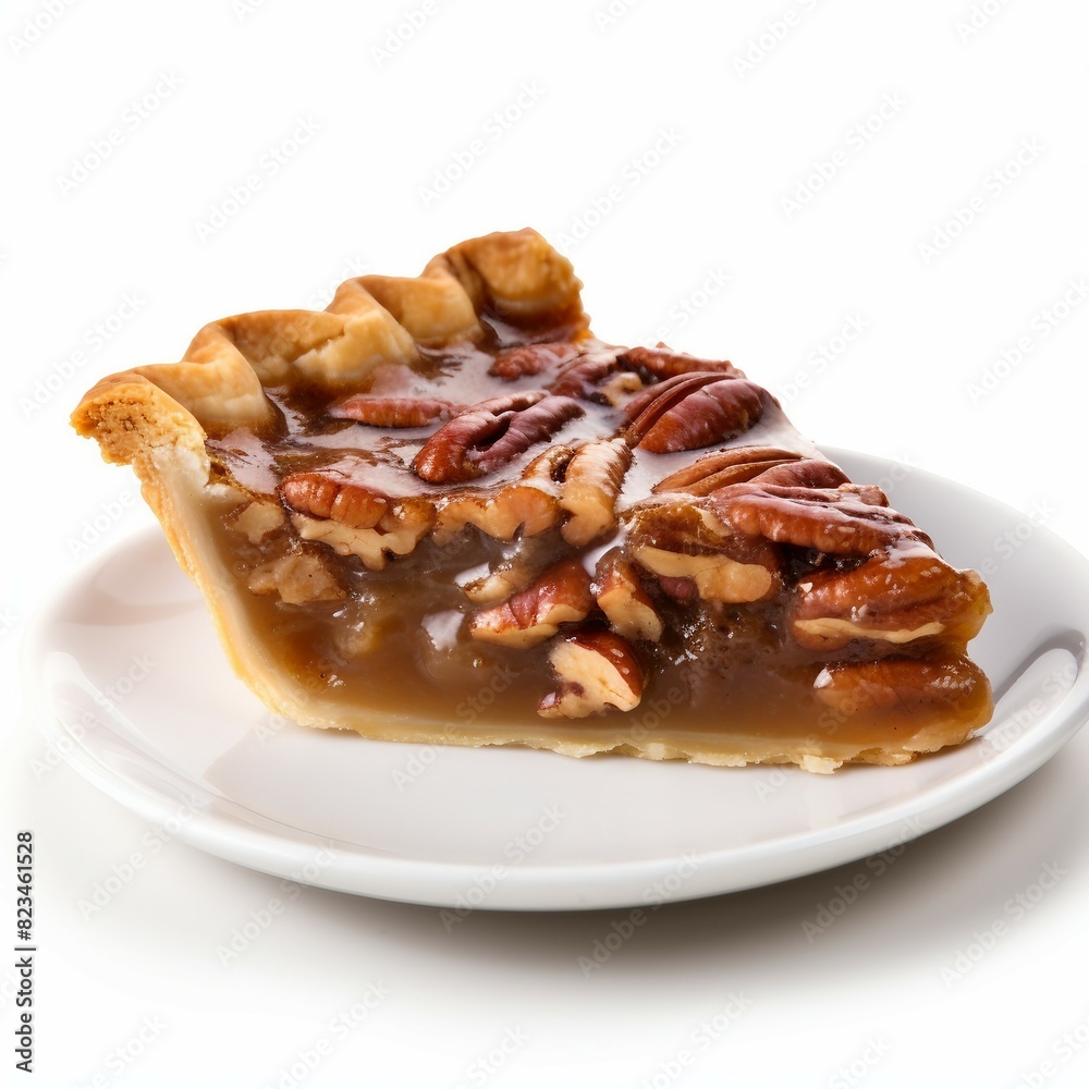 pecan pie slice isolated on white pecan pie slice isolated on white
