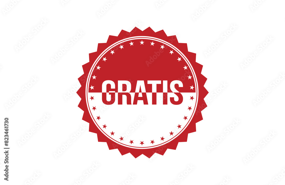 Gratis red ribbon label banner.
