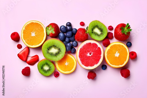 Healthy fruit. copyspace and top view for background.